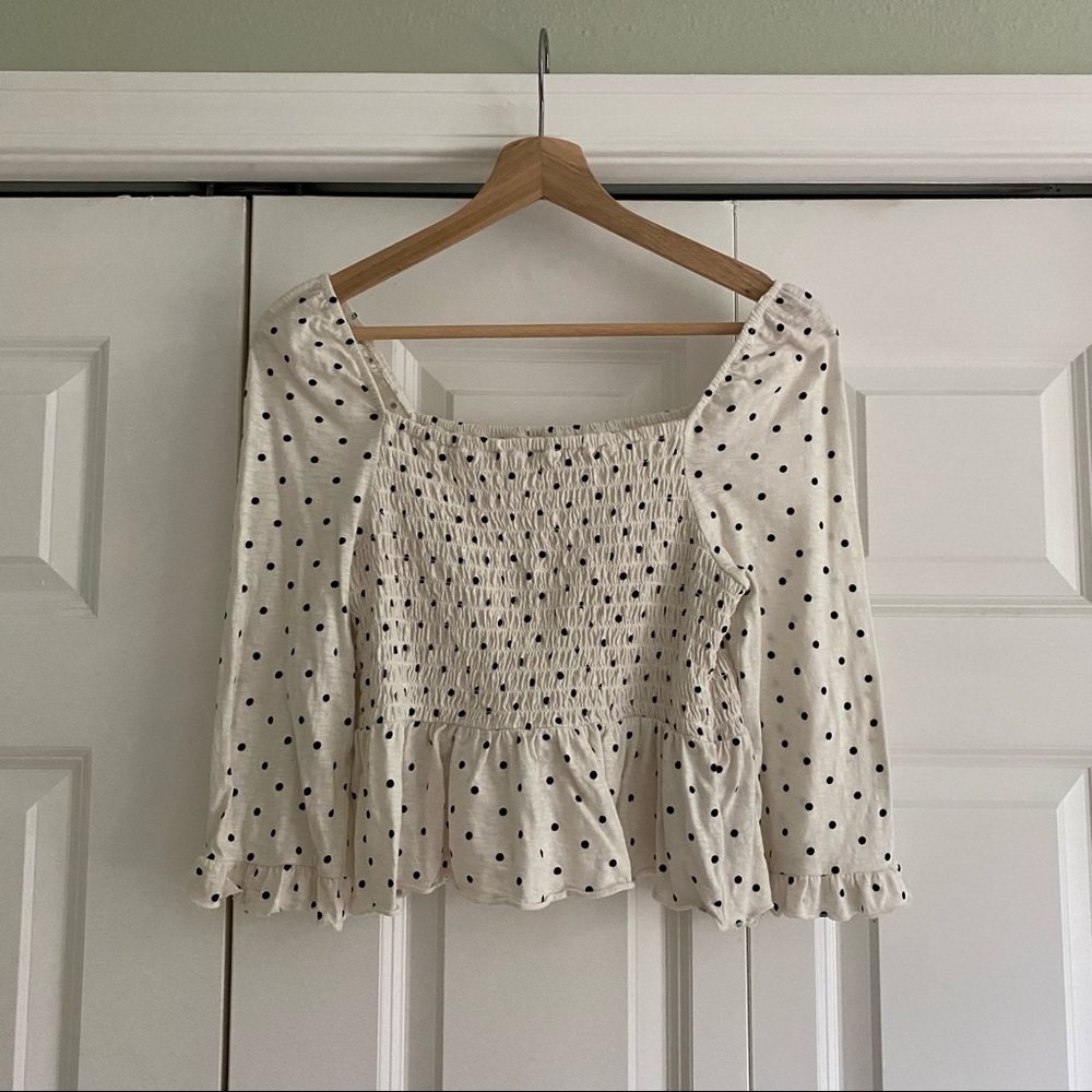 Polka Dot Peplum Top